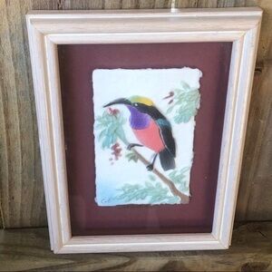 Vintage Sunbird Hand Cast Paper Art Figi Graphics